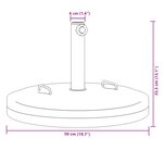 vidaXL Base de parasol avec poignées pour mâts Ø38 / 48 mm 25 kg rond