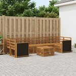 vidaXL Ensemble de canapés d'extérieur 8 Pièces Naturel