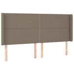 vidaXL Tête de lit à LED Taupe 183x16x118/128 cm Tissu