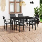 vidaXL Mobilier de salle à manger d'extérieur 7 Pièces Acier