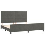 vidaXL Cadre de lit avec tête de lit Gris foncé 200x200 cm Velours