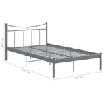 vidaXL Cadre de lit sans matelas gris métal 120x200 cm