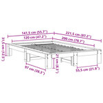 vidaXL Cadre de lit sans matelas 120x200 cm bois de pin massif