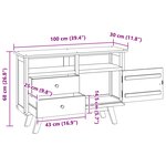 vidaXL Buffet avec tiroir Naturel 100 x 30 x 68 cm Bois de teck massif