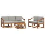 vidaXL Ensemble de canapés d'extérieur 6 pc Gris Naturel et Clair