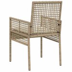 vidaXL Chaise de jardin 2 Pièces Beige 55 x 53 x 85 cm polyrotin