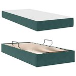 vidaXL Lit avec rangement et matelas Vert foncé 90 x 190 cm Velours