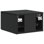vidaXL Cabinet de chevet mural avec tiroir Noir 33 x 34 5 x 20 cm