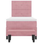 vidaXL Lit à ressorts avec matelas Rose 90 x 190 cm Velours