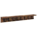 vidaXL Porte-manteau mural avec étagère Chêne fumé 80 x 10.5 x 10.5 cm