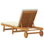 vidaXL Transat Marron et Crème 199 x 63 x 85 cm Bois d'Acacia Massif