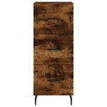 vidaXL Buffet haut Chêne fumé 34 5x34x180 cm Bois d'ingénierie