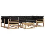 vidaXL Ensemble de canapés d'extérieur 7 pc Blanc et noir