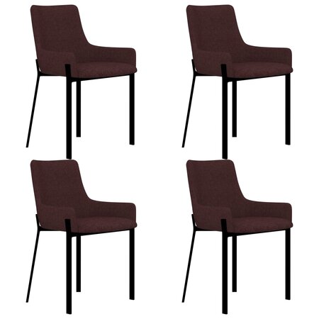 vidaXL Chaises à manger lot de 4 bordeaux tissu