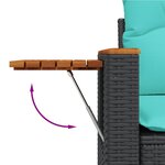 vidaXL Salon de jardin 10 Pièces avec coussins noir résine tressée