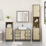 vidaXL Ensemble de meubles de salle de bain 4 Pièces chêne sonoma