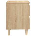 vidaXL Tables de chevet pieds en pin 2 Pièces chêne sonoma 40x35x50 cm