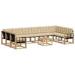 vidaXL Ensemble de canapés d'extérieur 11 Pièces Blanc et Beige