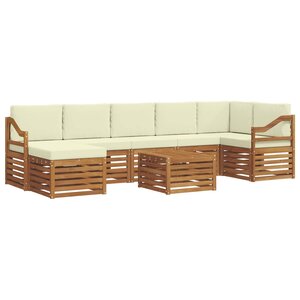 vidaXL Ensemble de canapés d'extérieur 8 Pièces Naturel et Crème