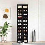 vidaXL Armoire à chaussures chêne noir 54x34x183 cm bois d'ingénierie