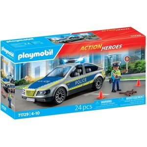 PLAYMOBIL 71729 - Action Heroes Voiture de police avec sirène et gyrophare
