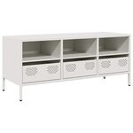 vidaXL Meuble TV blanc 101 5x39x43 5 cm acier laminé à froid
