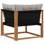 vidaXL Canapé d'angle extérieur Bois d'acacia massif et Textilène