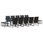 vidaXL Ensemble de salle à manger pour jardin 15 pc Noir Acier