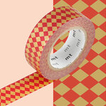 Masking tape mt 1 5 cm carreaux rouge et or