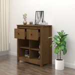 vidaXL Buffet Marron miel 70x35x80 cm Bois massif de pin