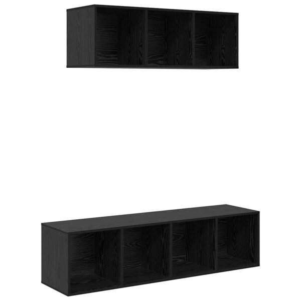 vidaXL Ensemble de meubles TV 2 Pièces Chêne noir 37 x 37 x 142.5 cm