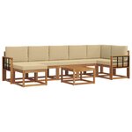 vidaXL Ensemble de canapés d'extérieur 8 pc Naturel et Beige