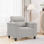 vidaXL Fauteuil gris clair 60 cm tissu microfibre