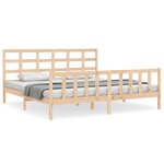 vidaXL Cadre de lit avec tête de lit 200x200 cm bois massif