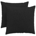 vidaXL Coussins de canapé 2 Pièces Noir 50 x 50 cm tissu