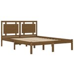 vidaXL Cadre de lit Marron miel Bois massif 150x200 cm Très grand