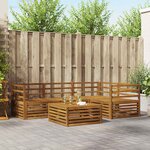 vidaXL Ensemble de canapés d'extérieur 5 Pièces Naturel