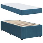 vidaXL Cadre de lit avec matelas avec matelas Bleu 90 x 200 cm Velours
