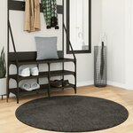 vidaXL Tapis ISTAN à poils longs aspect brillant anthracite Ø 120 cm