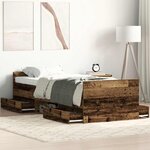 vidaXL Cadre de lit sans matelas vieux bois 90x190 cm bois ingénierie