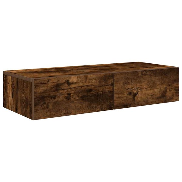 vidaXL Étagère murale avec tiroirs chêne fumé bois d'ingénierie