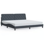 vidaXL Cadre de lit avec lumières LED gris foncé 200x200 cm velours