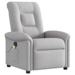 vidaXL Fauteuil de massage inclinable électrique gris nuage tissu