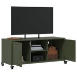 vidaXL Meuble TV vert olive 100 5x39x43 5 cm acier