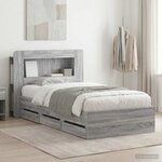 vidaXL Cadre de lit avec rangement Sonoma gris 100 x 200 cm