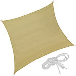 Tectake Voile d'ombrage carrée, beige - 540 x 540 cm
