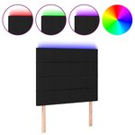 vidaXL Tête de lit à LED Noir 100x5x118/128 cm Tissu