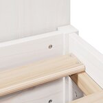 vidaXL Lit bibliothèque sans matelas blanc 200x200 cm bois pin massif