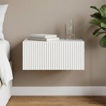 vidaXL Cabinet de chevet mural Blanc brillant 49 x 34 5 x 20 cm