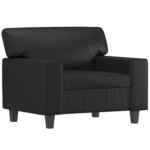 vidaXL Fauteuil avec repose-pied Noir 60 cm Similicuir